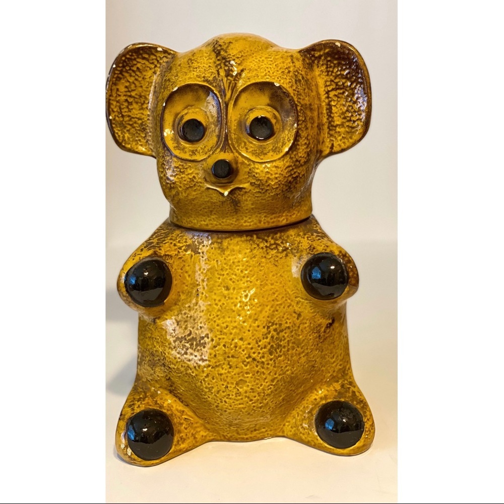 Vintage Rare Holiday Design Kitschy Bear Cookie Jar